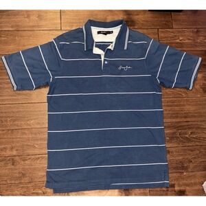 Sean John Mens Vintage Y2K Polo Shirt XXL Blue Stripe Hip Hop Golf Used‎
